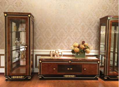Wall unit Display case Console Decorative wall unit Glass showcases Living room Baroque